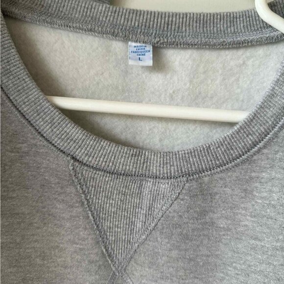 Upcycled Large grey cropped Astroids Jersey sweatshirt sweater TYPO - Picture 5 of 9